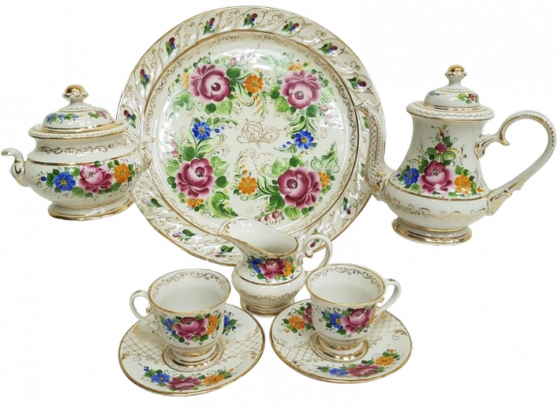 Сервиз кофейный "Мария" 16пр. надгл.краски/золото